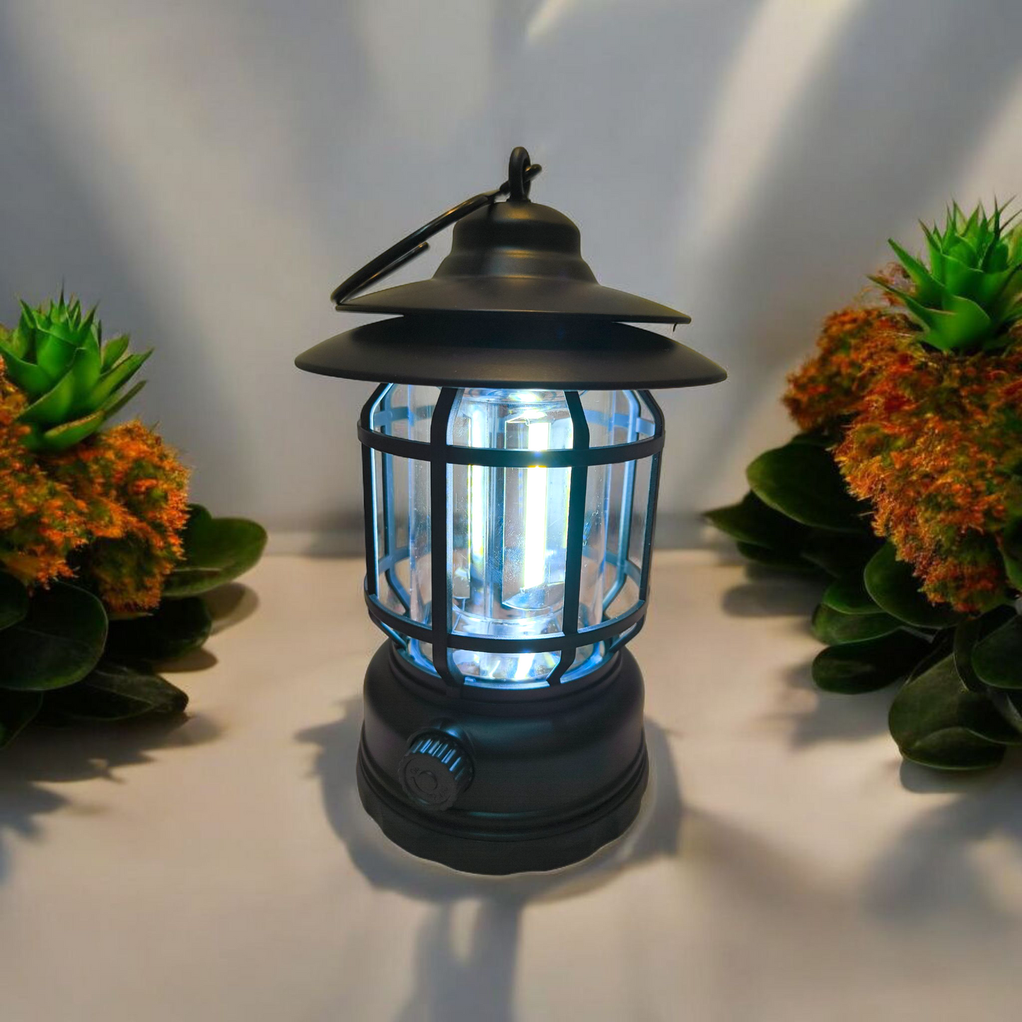 Vintage LED Camping Lantern – Rechargeable & Bright Outdoor Light