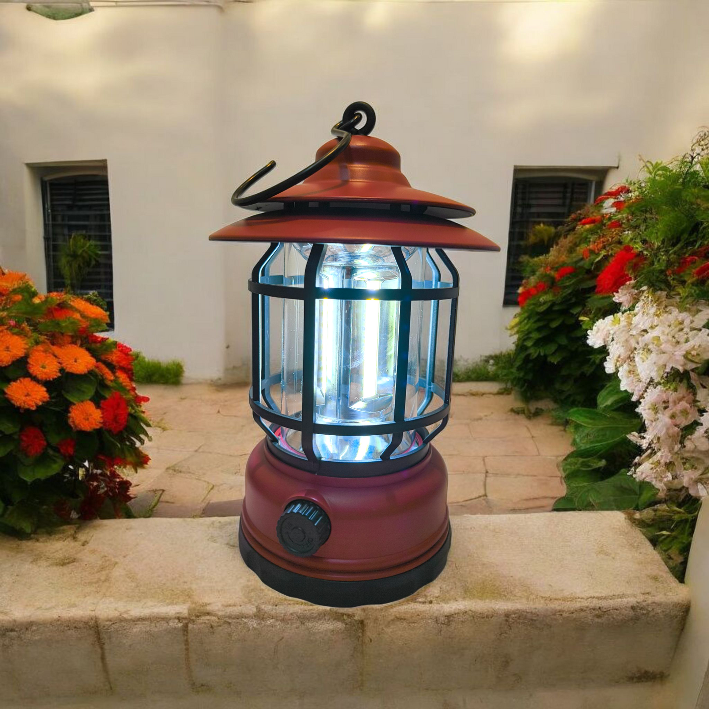 Vintage LED Camping Lantern – Rechargeable & Bright Outdoor Light