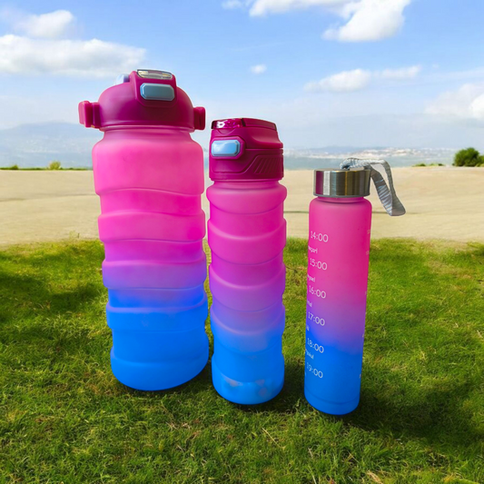 Gradient Premium Water Bottles – Leakproof, Stylish & Motivational Design - Set of 3