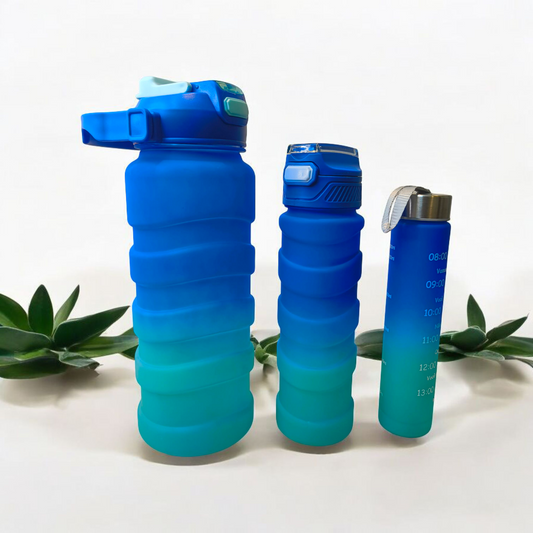 Gradient Premium Water Bottles – Leakproof, Stylish & Motivational Design - Set of 3