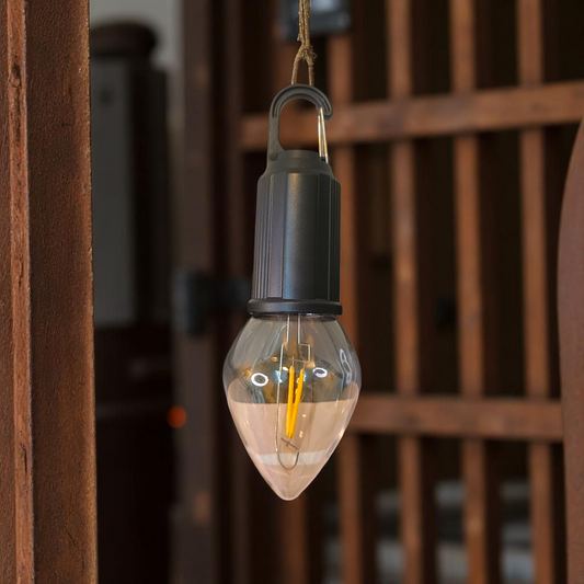 Rechargeable LED Hanging Camping Bulb – Warm Light with Hanging Hook