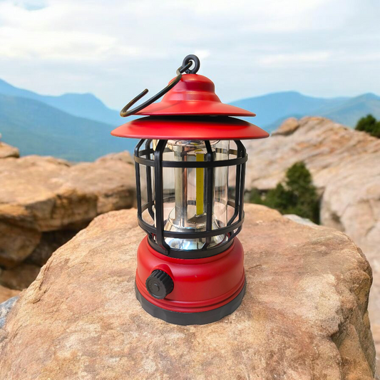 Vintage LED Camping Lantern – Rechargeable & Bright Outdoor Light