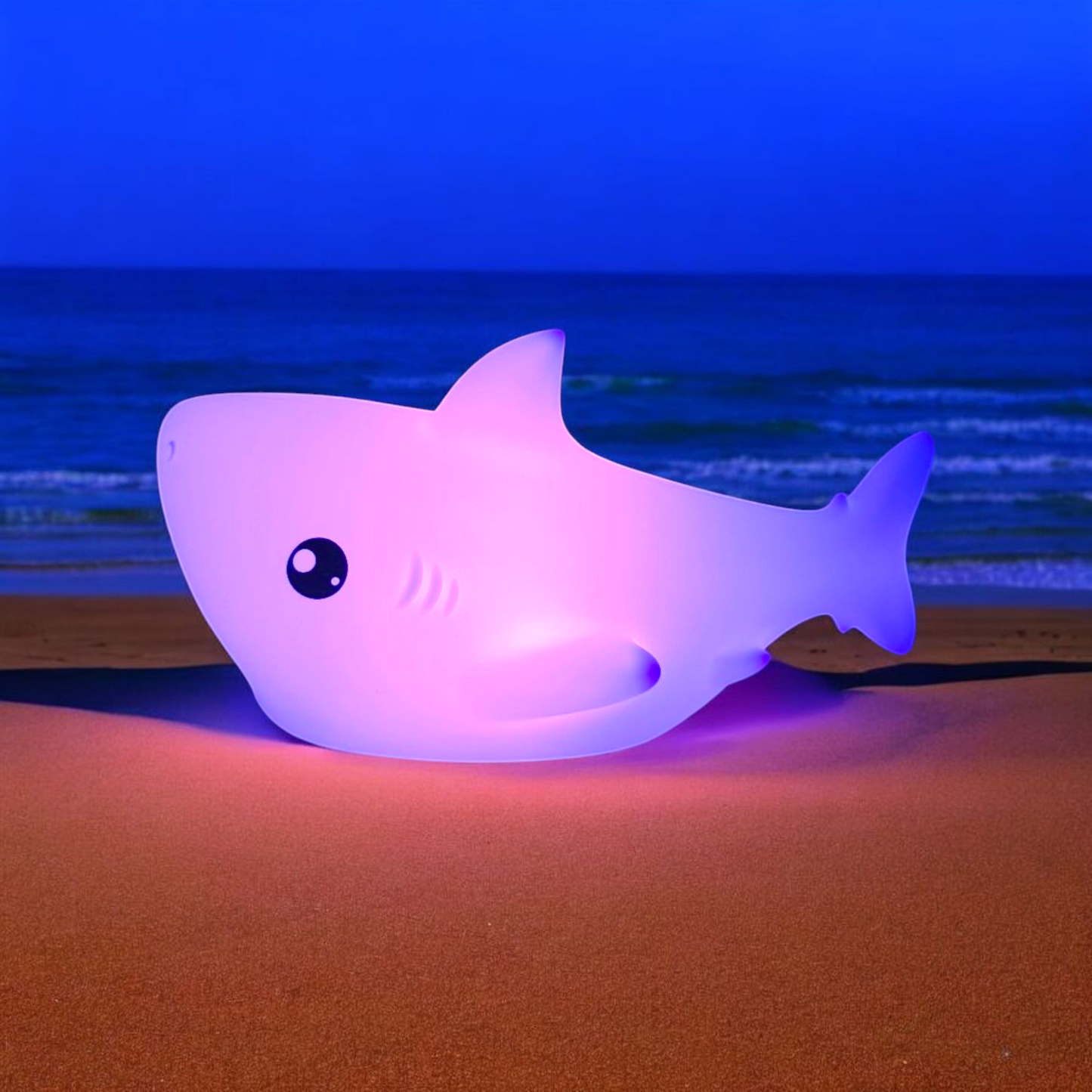 Shark Shaped Silicone LED Night Light – Rechargeable & Touch Control Lamp with 7 Colours