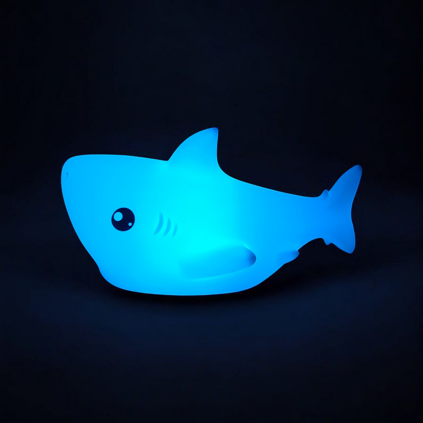 Shark Shaped Silicone LED Night Light – Rechargeable & Touch Control Lamp with 7 Colours
